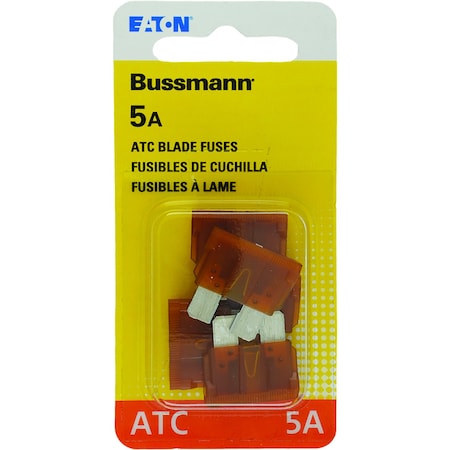Eaton Bussmann Automotive Fuse, ATC Series, 5A, 32V DC, Non-Indicating, 5 PK BP/ATC-5-RP